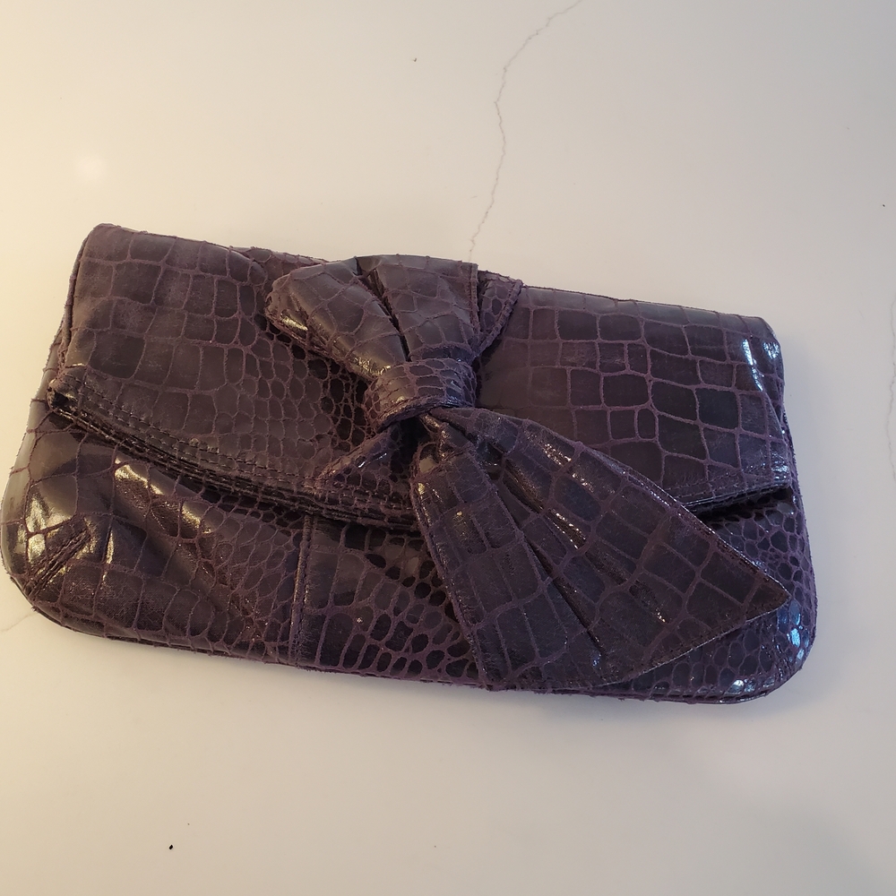 Nine West Purple Embossed Clutch